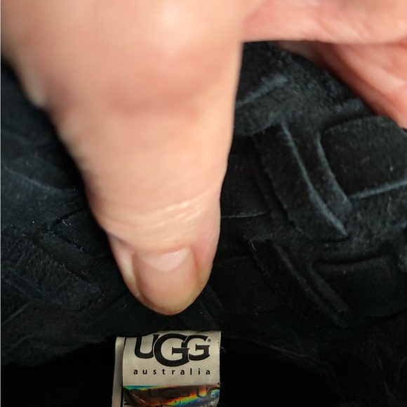 UGG Black Textured Heeled Boots - Picture 11 of 11